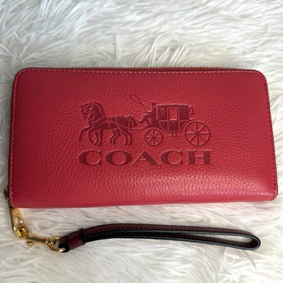 COACH Long Zip Around Wallet With Horse And Carriage - Picture 1 of 11